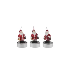 Karaca Kerzen-Weihnachten Santa 3 Teilig Kerze, 18.5x6.7cm, Rot Rot02