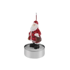 Karaca Kerzen-Weihnachten Santa 3 Teilig Kerze, 18.5x6.7cm, Rot Rot02