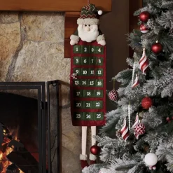 Karaca Deko-Objekte-Weihnachten Weihnachtsmann Adventskalender Grün01