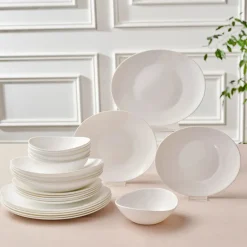 Karaca Tafelservice Für 6 Personen-White Pure Opal Glas Tafelservice 24-teilig für 6 Personen Weıß01