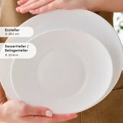 Karaca Tafelservice Für 6 Personen-White Pure Opal Glas Tafelservice 24-teilig für 6 Personen Weıß01