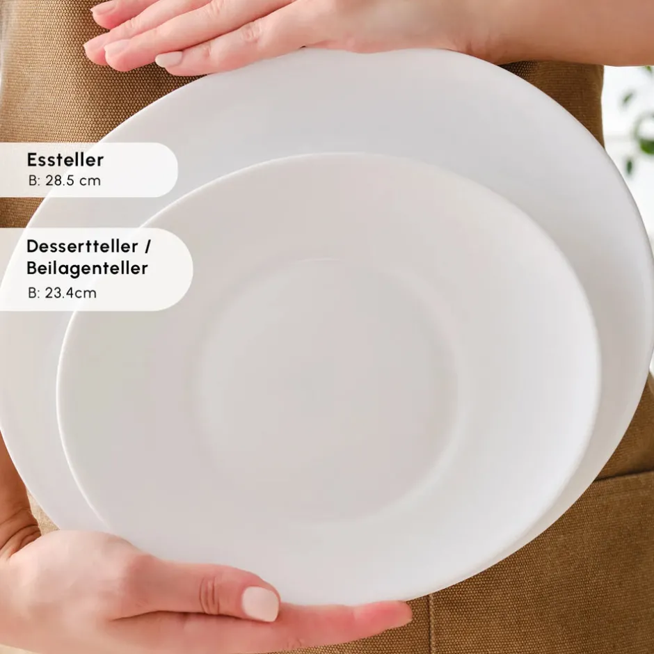 Karaca Tafelservice Für 6 Personen-White Pure Opal Glas Tafelservice 24-teilig für 6 Personen Weıß01