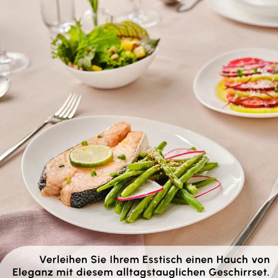 Karaca Tafelservice Für 6 Personen-White Pure Opal Glas Tafelservice 24-teilig für 6 Personen Weıß01