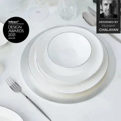 Karaca Tafelservice Für 12 Personen-x Hussein Chalayan Streamline Sun Path 59-Teiliges 12-Personen Geschirrset Platın