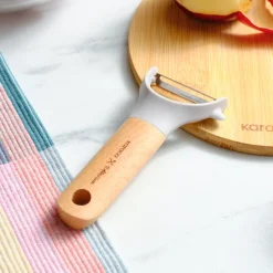 Karaca Backhelfer-x Refika Gadgets Seitenschäler mit Holzgriff Grau02