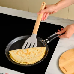 Karaca Backhelfer-x Refika Gadgets Silikonspatel mit Holzgriff, gerillt Grau02