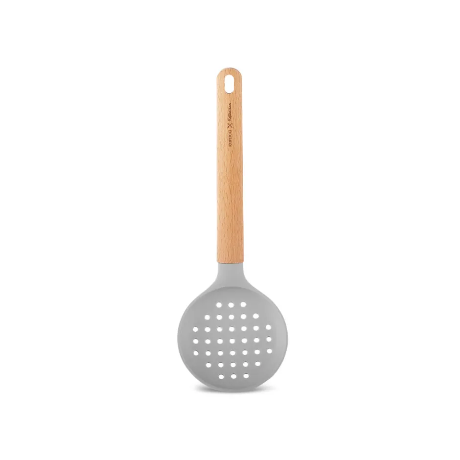 Karaca Backhelfer-x Refika Gadgets Silikon-Schaumlöffel mit Holzgriff Grau02