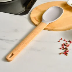 Karaca Backhelfer-X Refika Gadgets Silikon-Servierlöffel Mit Holzgriff Grau02