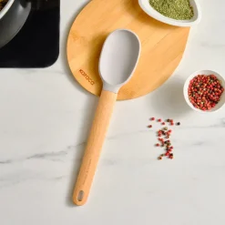 Karaca Backhelfer-X Refika Gadgets Silikon-Servierlöffel Mit Holzgriff Grau02