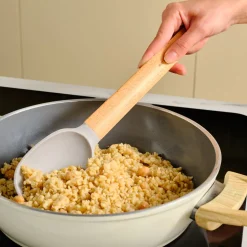 Karaca Backhelfer-X Refika Gadgets Silikon-Servierlöffel Mit Holzgriff Grau02