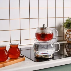 Karaca Teekannen-X REFİKA Gönlübol Glas Teekanne Farblös