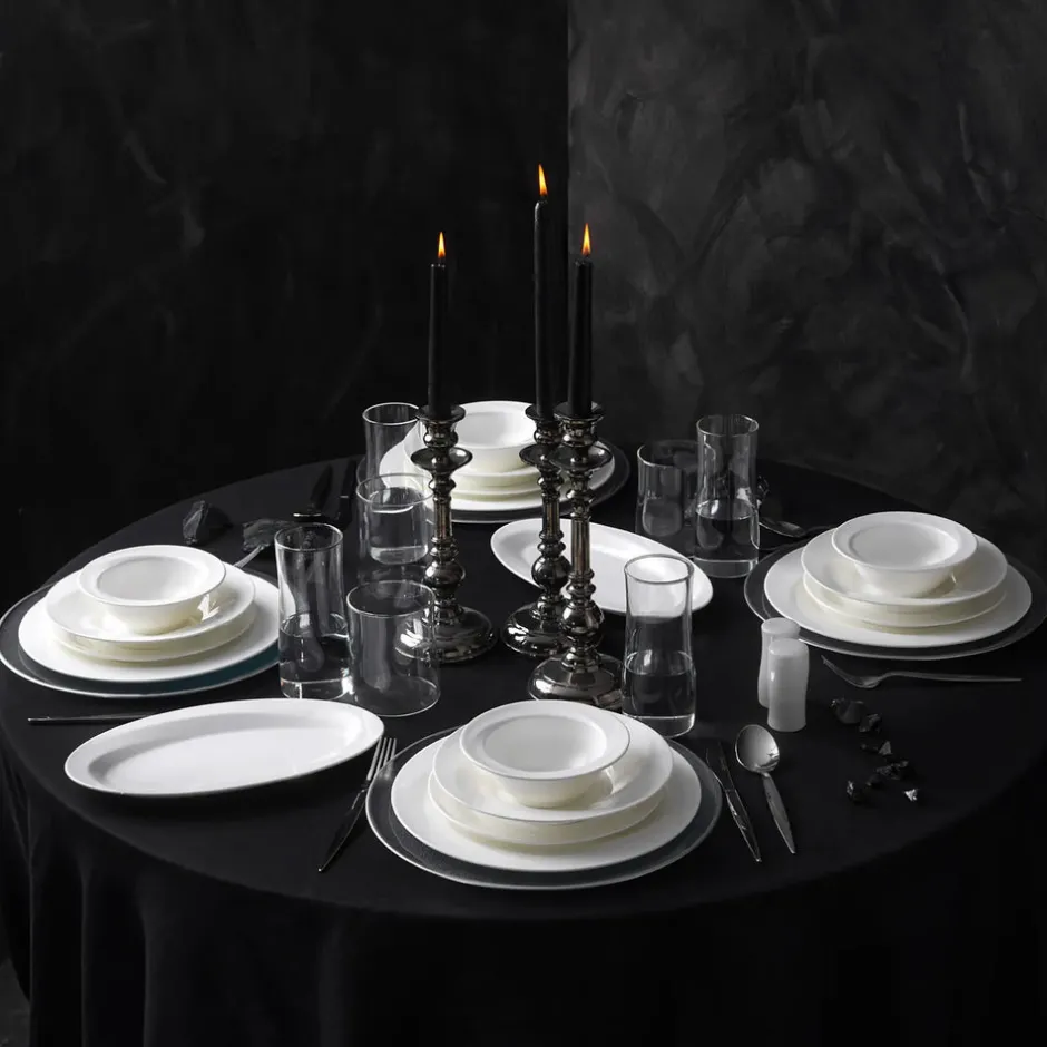 Karaca Tafelservice Für 6 Personen-x Sarıyer Design Vortex Fine Pearl Geschirr für 6 Personen-28 teilig Weıß01