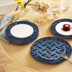 Karaca Frühstücksgeschirr|Kuchenplatte-Yakut 6 Personen Kuchen Set, 7 Teilig Marıne02
