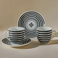 Karaca Mokka & Espressotassen Set-Yaren 2-teiliges Kaffeetassen-Set Schwarz01