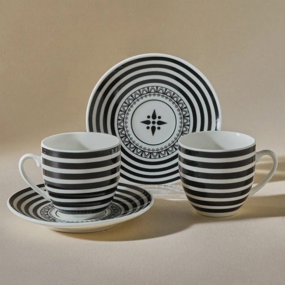 Karaca Mokka & Espressotassen Set-Yaren 2-teiliges Kaffeetassen-Set Schwarz01
