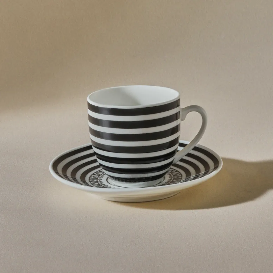 Karaca Mokka & Espressotassen Set-Yaren 2-teiliges Kaffeetassen-Set Schwarz01