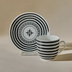 Karaca Mokka & Espressotassen Set-Yaren 2-teiliges Kaffeetassen-Set Schwarz01
