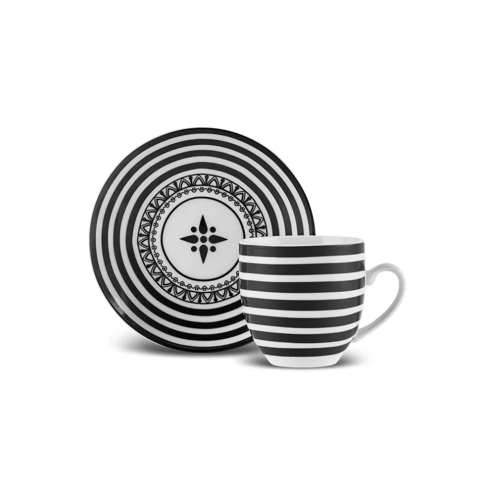 Karaca Mokka & Espressotassen Set-Yaren 2-teiliges Kaffeetassen-Set Schwarz01