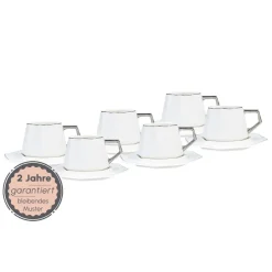 Karaca Mokka & Espressotassen Set-Zeher Kaffeetassen-Set für 6 Personen Weıß01
