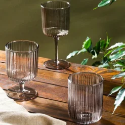 Karaca Wasserglas-Zenith Weinglas, 350 ml, Grau Grau02