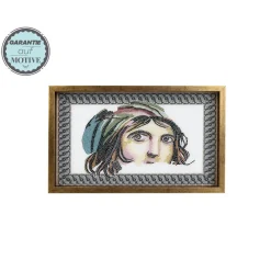 Karaca Dekoratives Tablett-Zeugma Çingene Kız (Zigeunermädchen) Tablett 25x40 cm Weıß01