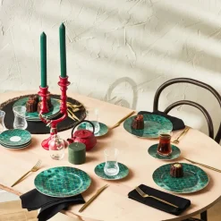 Karaca Kuchenplatte-Zümrüt für 6 Personen Dessert Set , 18 Teilig Multıfarben