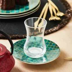 Karaca Kuchenplatte-Zümrüt für 6 Personen Dessert Set , 18 Teilig Multıfarben