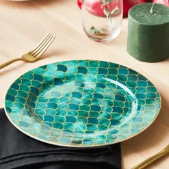 Karaca Kuchenplatte-Zümrüt für 6 Personen Dessert Set , 18 Teilig Multıfarben