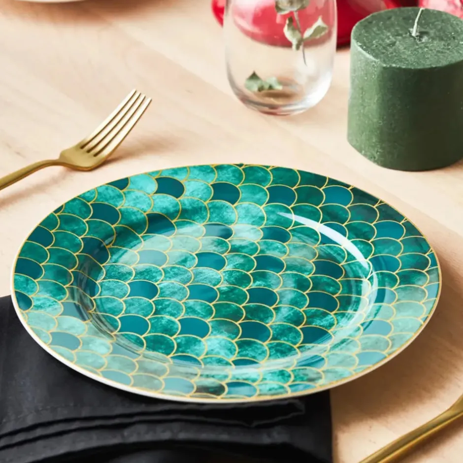Karaca Kuchenplatte-Zümrüt für 6 Personen Dessert Set , 18 Teilig Multıfarben