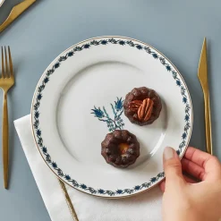 Karaca Frühstücksgeschirr|Kuchenplatte-İznik Dessert-Set für 6 Personen, 18 teilig Multıfarben