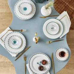 Karaca Frühstücksgeschirr|Kuchenplatte-İznik Dessert-Set für 6 Personen, 18 teilig Multıfarben