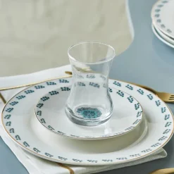 Karaca Frühstücksgeschirr|Kuchenplatte-İznik Dessert-Set für 6 Personen, 18 teilig Multıfarben