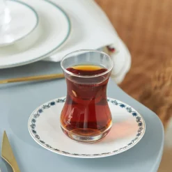 Karaca Frühstücksgeschirr|Kuchenplatte-İznik Dessert-Set für 6 Personen, 18 teilig Multıfarben