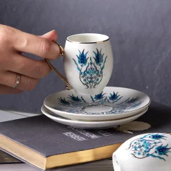 Karaca Mokka & Espressotassen Set-İznik Kaffeeservice für 6 Personen, 80 ml Blau01
