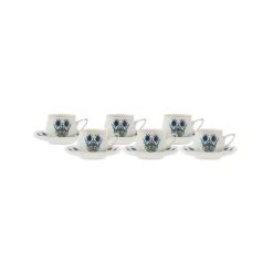 Karaca Mokka & Espressotassen Set-İznik Neues Formular Kaffeetasse Set für 6 Personen 100 ml Blau01
