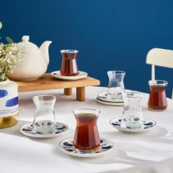 Karaca Teegläser Sets-İznik 12-teiliges Teeservice für 6 Personen Multıcolor