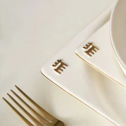Karaca Tafelservice Für 12 Personen--Kollektion zum 50-jährigen Jubiläum Streamline New Generation Bone Sign Geschirrset für 12 Personen, 59-teilig Gold