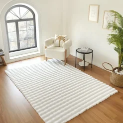 Karaca Teppich-Kaschmir Teppich 7/24 Cosy Premium Bubble Weiß 100x150 cm Weıß01