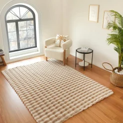 Karaca Teppich-Kaschmir Teppich 7/24 Cosy Premium Bubble Beige 120x180 cm Beıge01