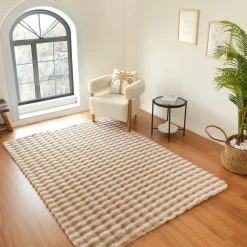 Karaca Teppich-Kaschmir Teppich 7/24 Cosy Premium Bubble Beige 100x150 cm Beıge01