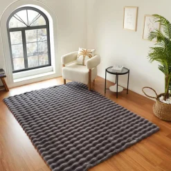 Karaca Teppich-Kaschmir Teppich 7/24 Cosy Premium Bubble Anthrazit 80x150 cm Anthracıt01