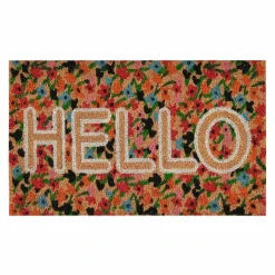 Karaca Teppich-Kaschmir Teppich Bunte Blumen Hallo Coco Fußmatte 45x75 cm