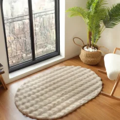 Karaca Teppich-Kaschmir Teppich Cosy Premium Bubble Beige Oval, 100x150 cm Beıge01