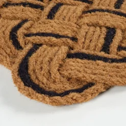 Karaca Teppich-Kaschmir Teppich Geflochten Schwarz Natur Coco Fußmatte 45x75 cm
