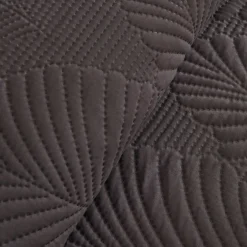 Karaca Bettüberwürfe Set-Leaf Bettüberwurf-Set Anthrazit 230x240 Cm + 2 (50x70 Cm) Anthracıte