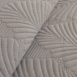 Karaca Bettüberwürfe Set-Leaf Bettüberwurf-Set 230x240 Cm + 2 (50x70 Cm) Grau