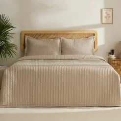 Karaca Bettüberwürfe Set-Manon Bettüberwurf Set, Doppelbett, Beige 230x240cm + 2(50x70) cm Beıge