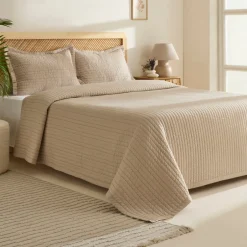 Karaca Bettüberwürfe Set-Manon Bettüberwurf Set, Doppelbett, Beige 230x240cm + 2(50x70) cm Beıge