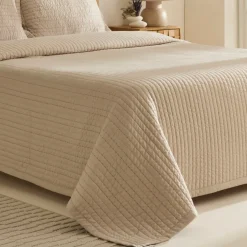 Karaca Bettüberwürfe Set-Manon Bettüberwurf Set, Doppelbett, Beige 230x240cm + 2(50x70) cm Beıge