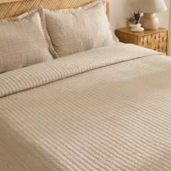 Karaca Bettüberwürfe Set-Manon Bettüberwurf Set, Doppelbett, Beige 230x240cm + 2(50x70) cm Beıge